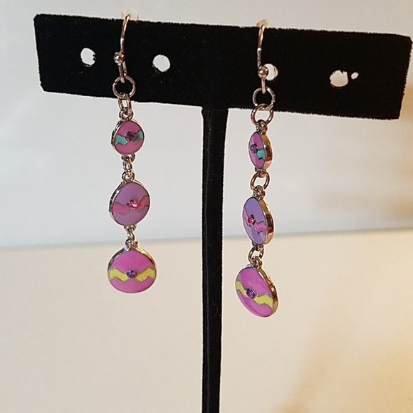 Felt's Fun Finds Jewelry - Trio Pastel Rhinestone Easter Egg Earrings